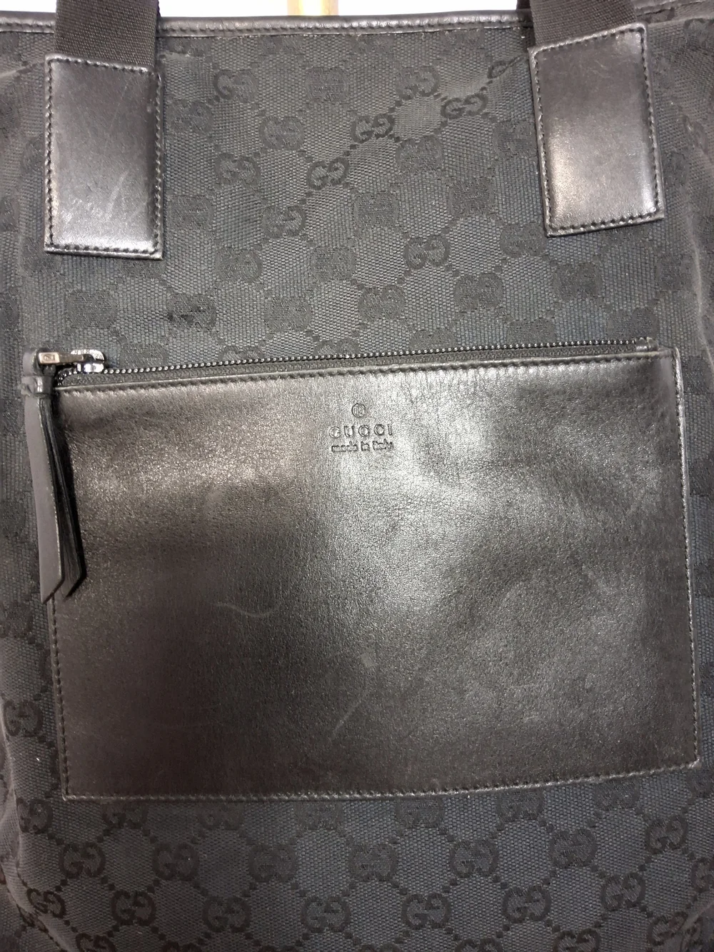 Black Designer Monogram Tote Bag